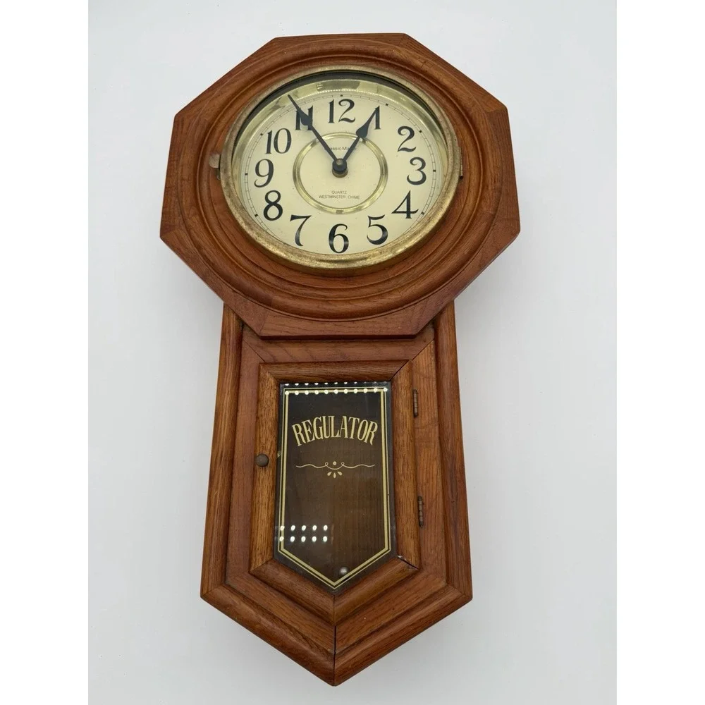 Vintage Regulator Classic Manor Clock Westminster Chime Quartz Pendulum Missing